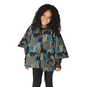 MIA New York High End Girls Fashion Camo Cape Size M Full Zip Hooded